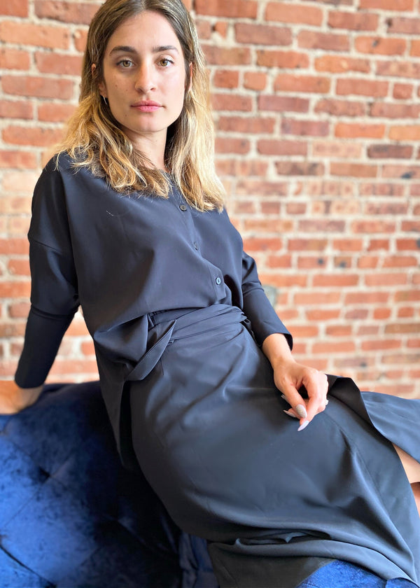 Wrap Skirt - Navy - The Frock NYC